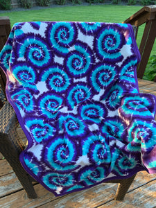 Purple and Teal tie-dye blanket