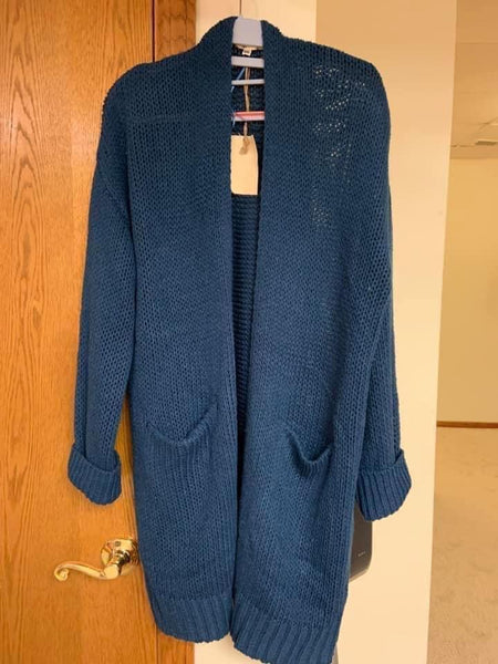 Dark teal blue cardigan